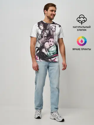 Мужская базовая футболка / Убийца Демонов постер