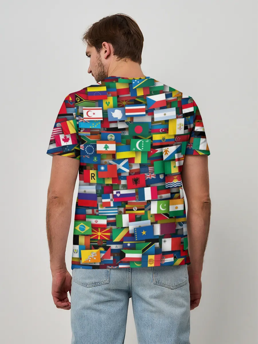 Мужская базовая футболка / Флаги всех стран