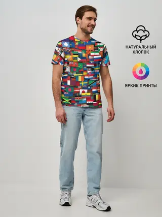 Мужская базовая футболка / Флаги всех стран