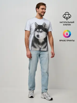 Мужская базовая футболка / ХАСКИ