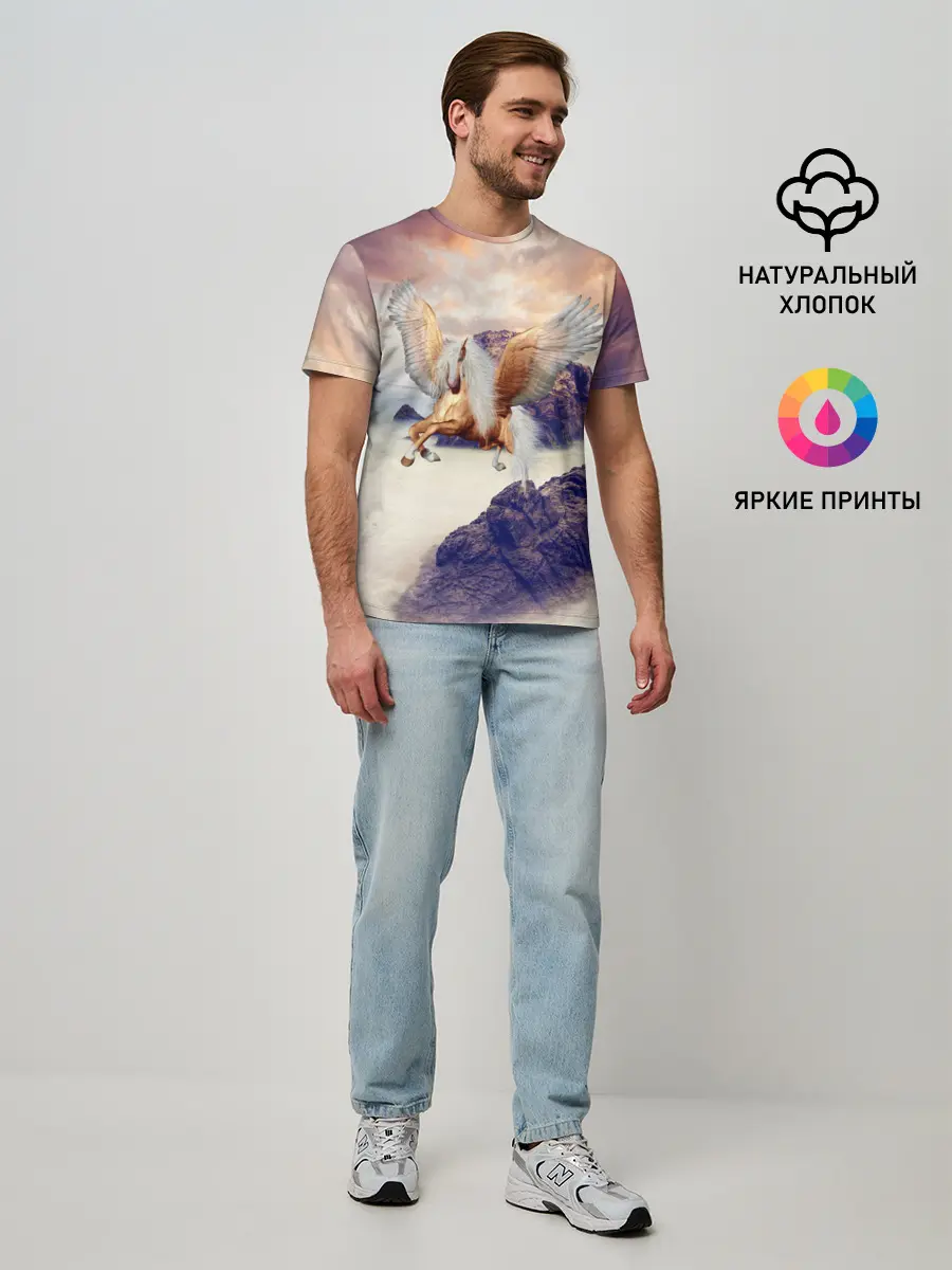 Мужская базовая футболка / Sea Sunset Horse