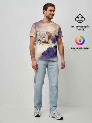 Мужская базовая футболка / Sea Sunset Horse