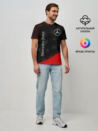 Мужская базовая футболка / MERCEDES / МЕРСЕДЕС