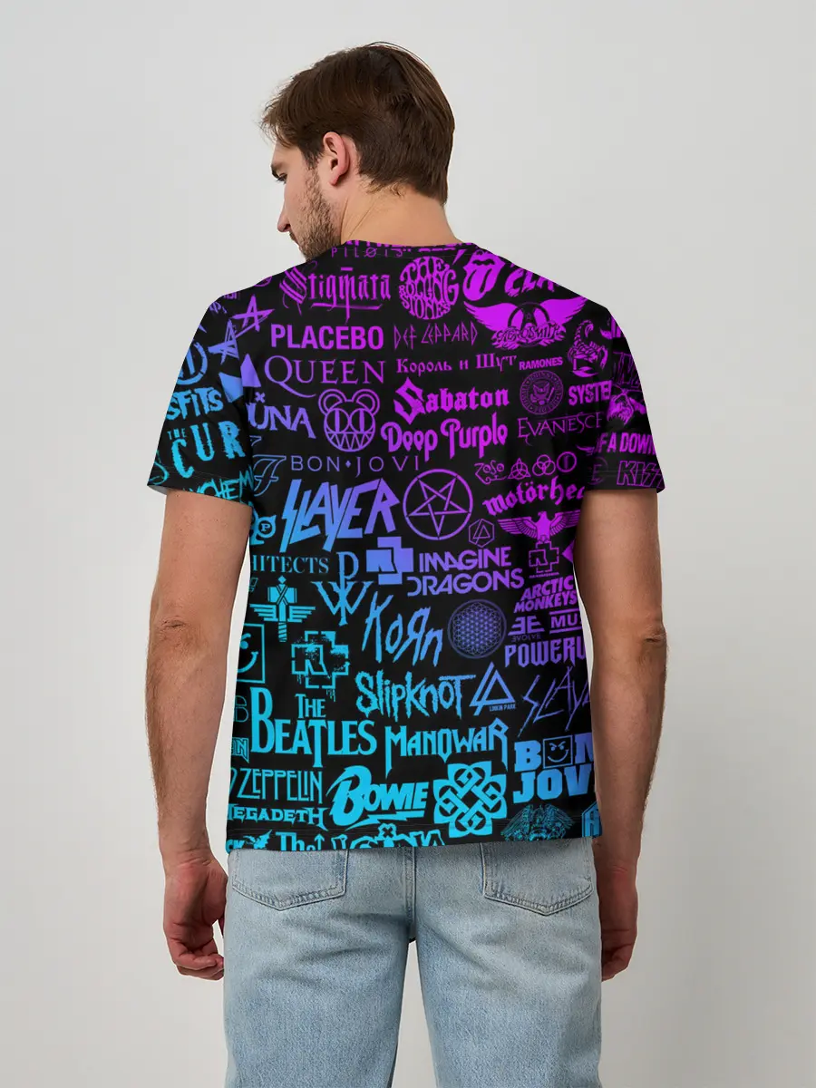 Мужская базовая футболка / ЛОГОТИПЫ РОК ГРУПП