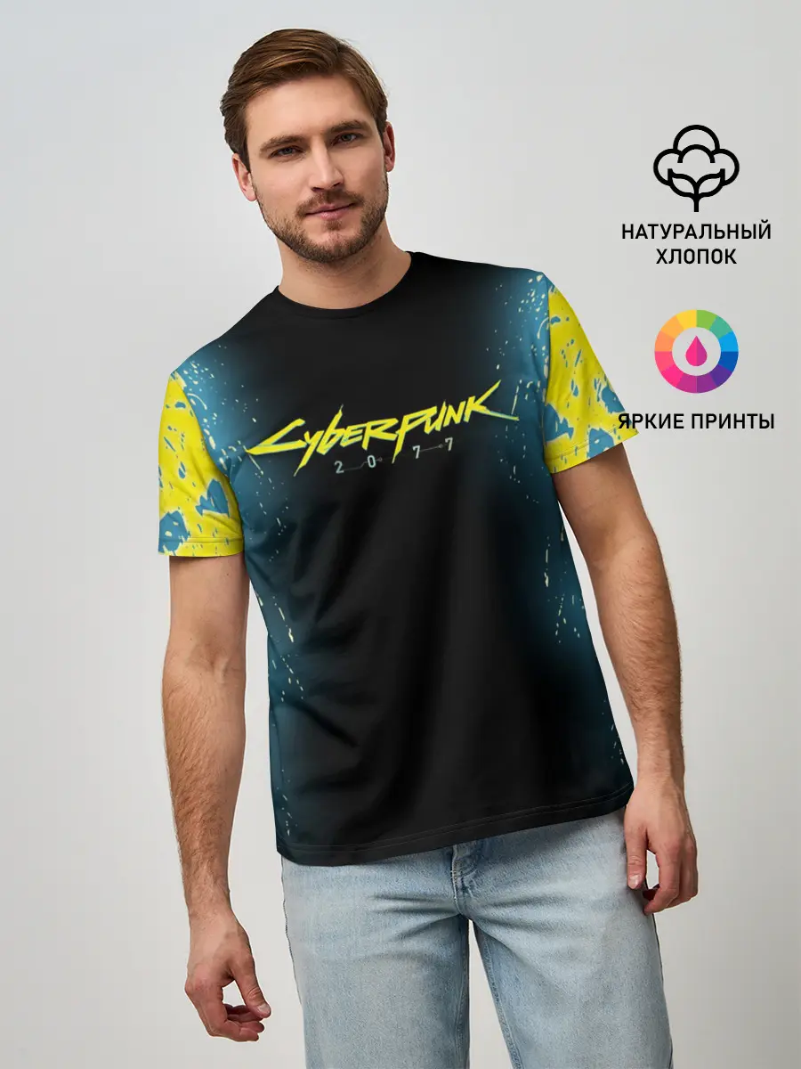 Мужская базовая футболка / CYBERPUNK 2077 | КИБЕРПАНК 2077