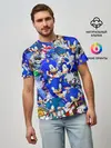 Мужская базовая футболка / SONIC СИНИЙ ЁЖ СОНИК