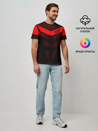 Мужская базовая футболка / Mass Effect N7
