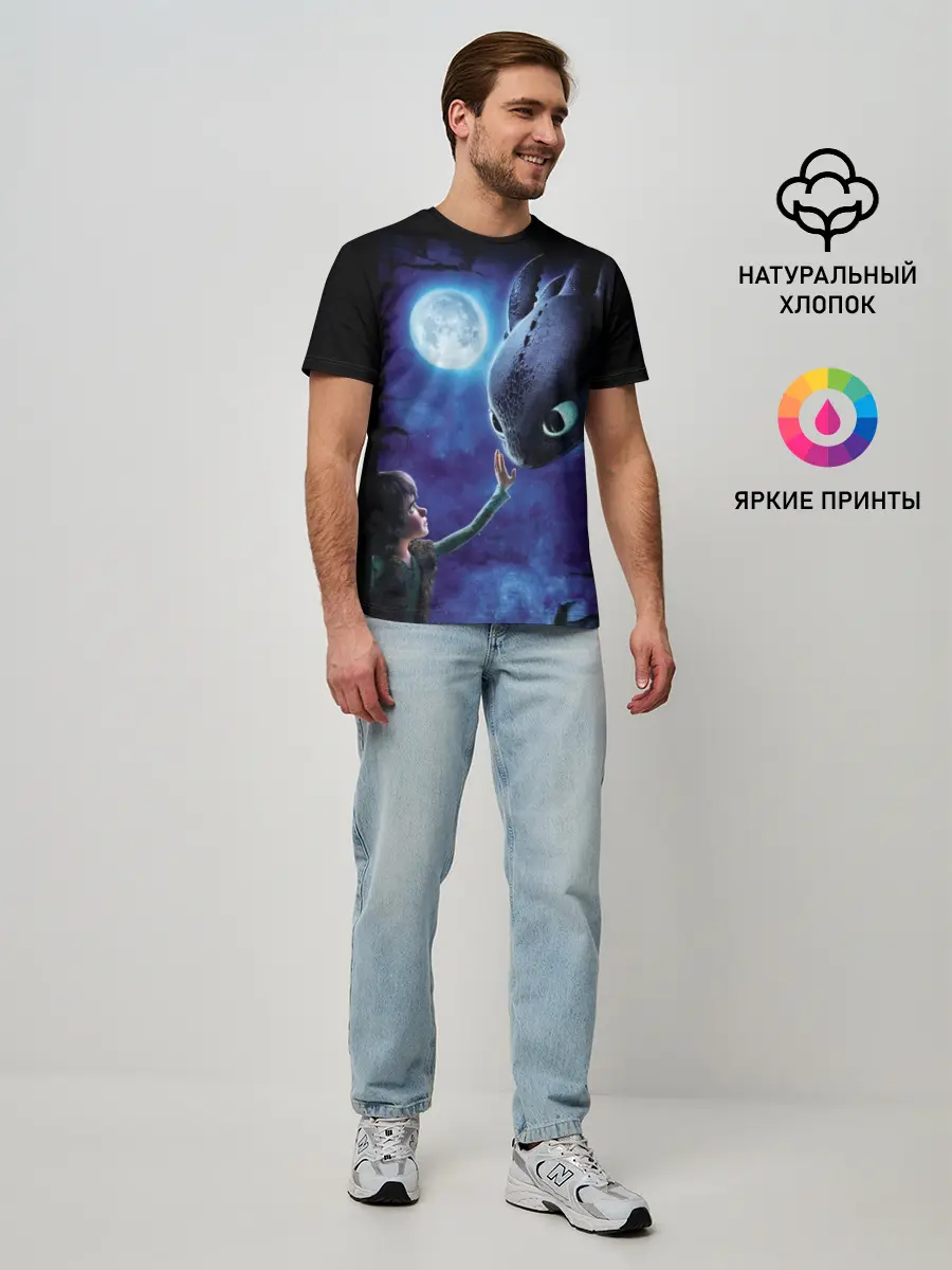 Мужская базовая футболка / как приручить дракона