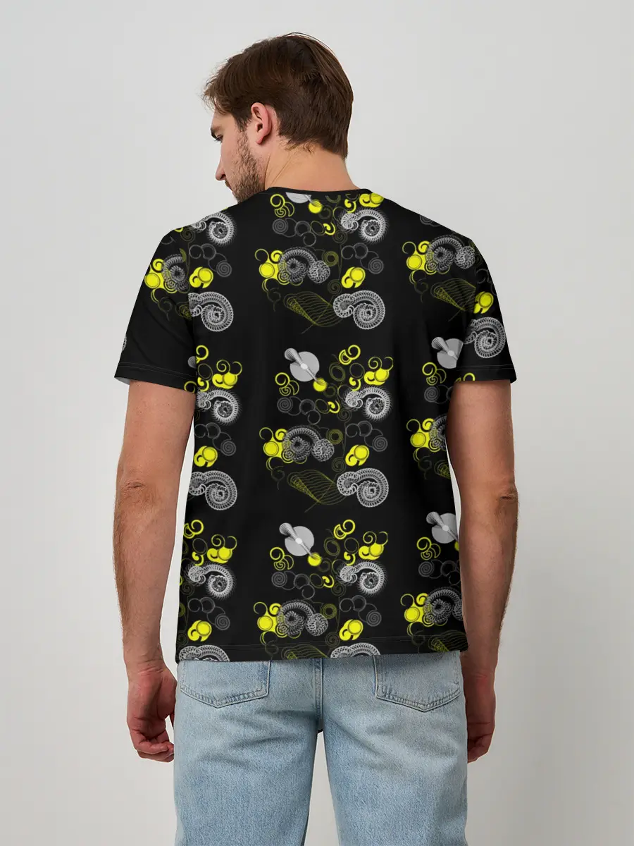 Мужская базовая футболка / неоновая абстракция