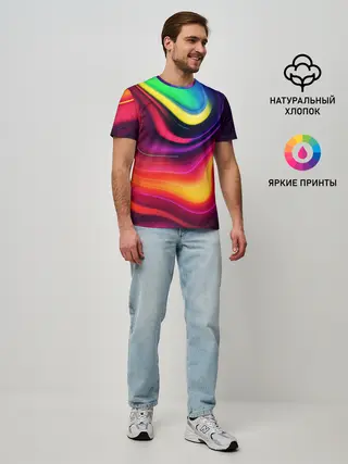 Мужская базовая футболка / Неоновые пятна