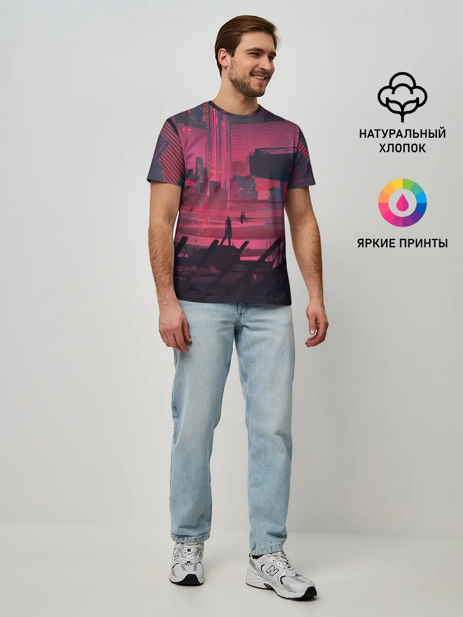 Мужская базовая футболка / Город Будущего