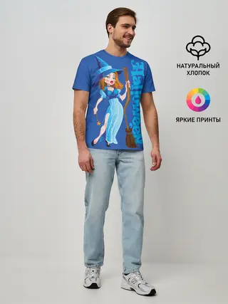 Мужская базовая футболка / Ведьма с волшебной палочкой
