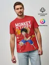 Мужская базовая футболка / Monkey D. Luffy на красном