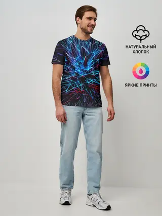 Мужская базовая футболка / NEON GEOMETRY