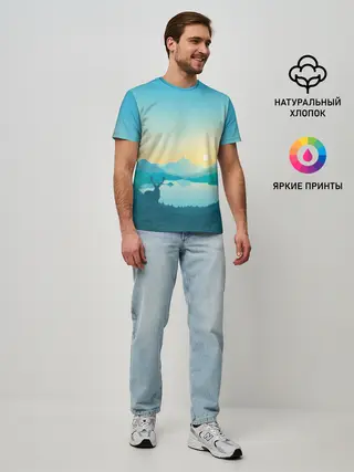 Мужская базовая футболка / Векторная природа