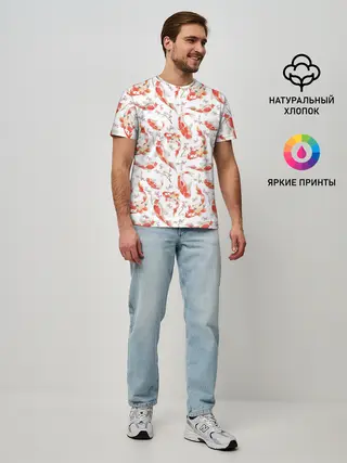 Мужская базовая футболка / Радужные карпы