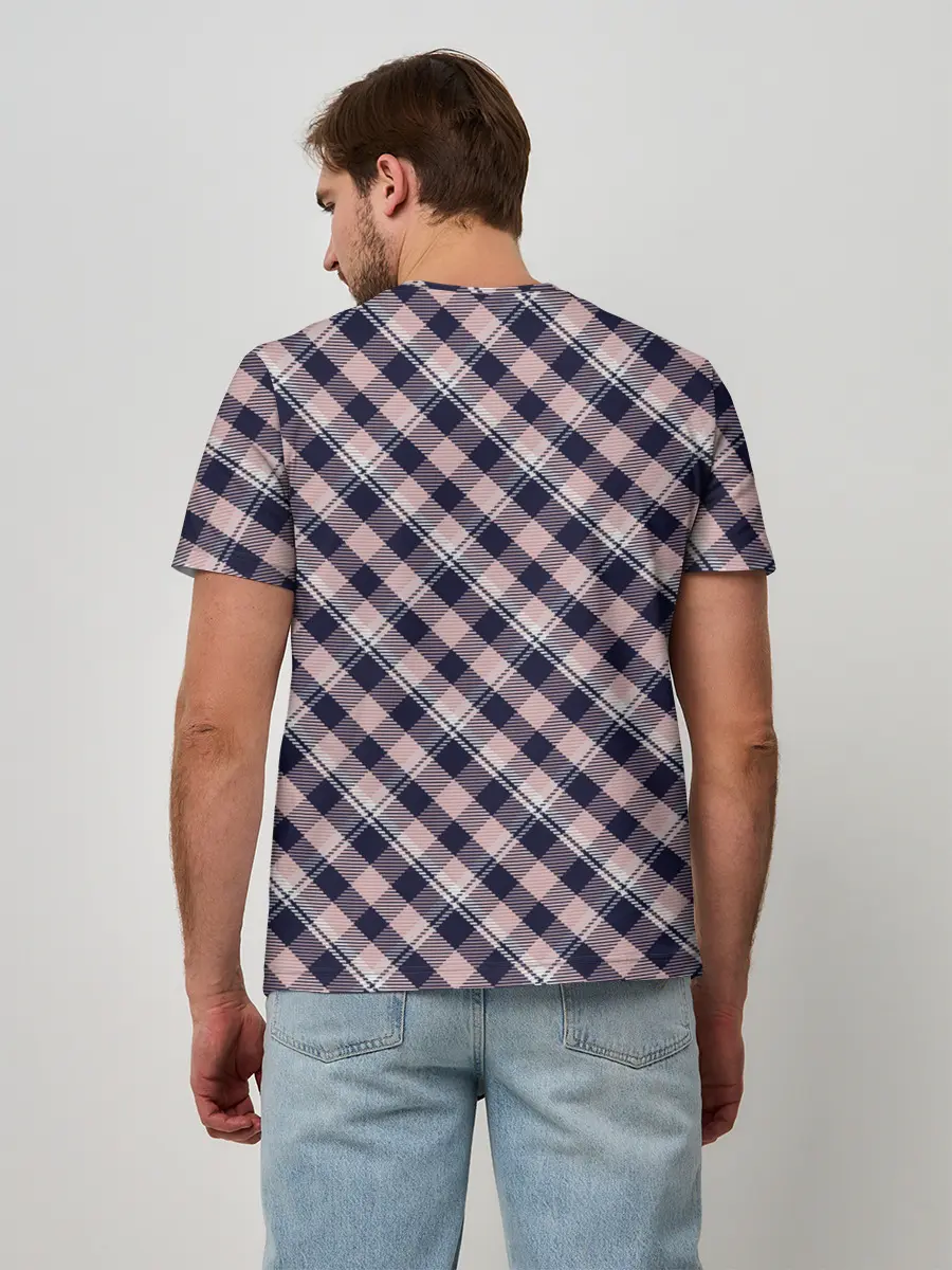 Мужская базовая футболка / Клеточный узор