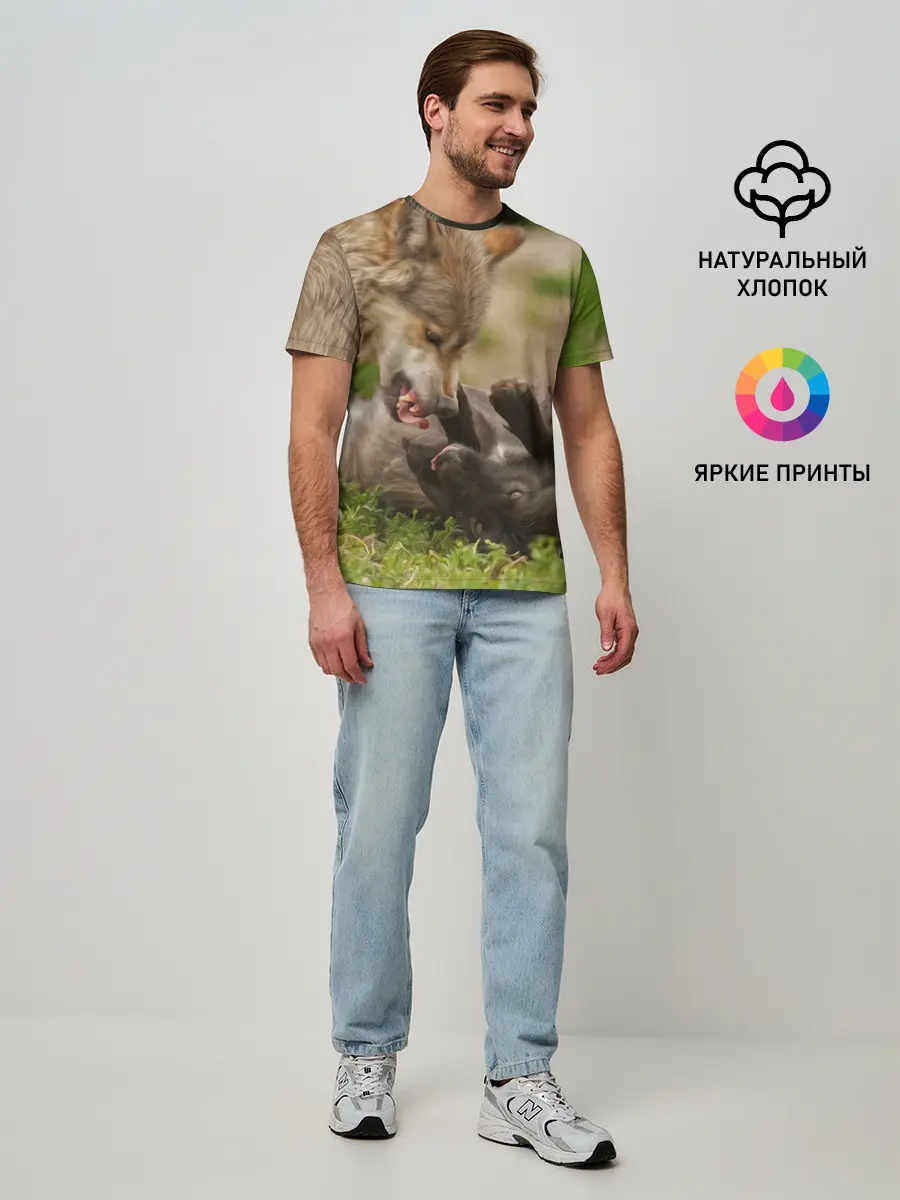 Мужская базовая футболка / Волки