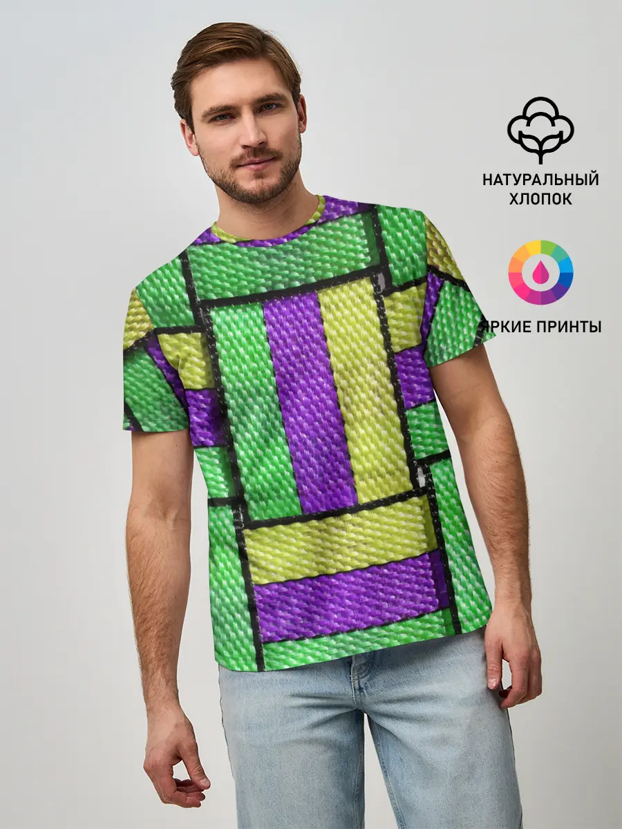 Мужская базовая футболка / Цветные Ремешки