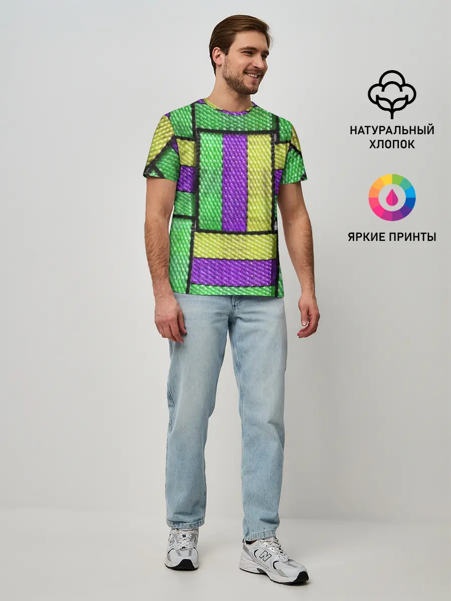 Мужская базовая футболка / Цветные Ремешки