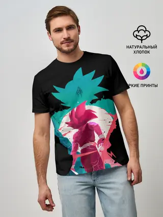 Мужская базовая футболка / Сон Гоку розовый
