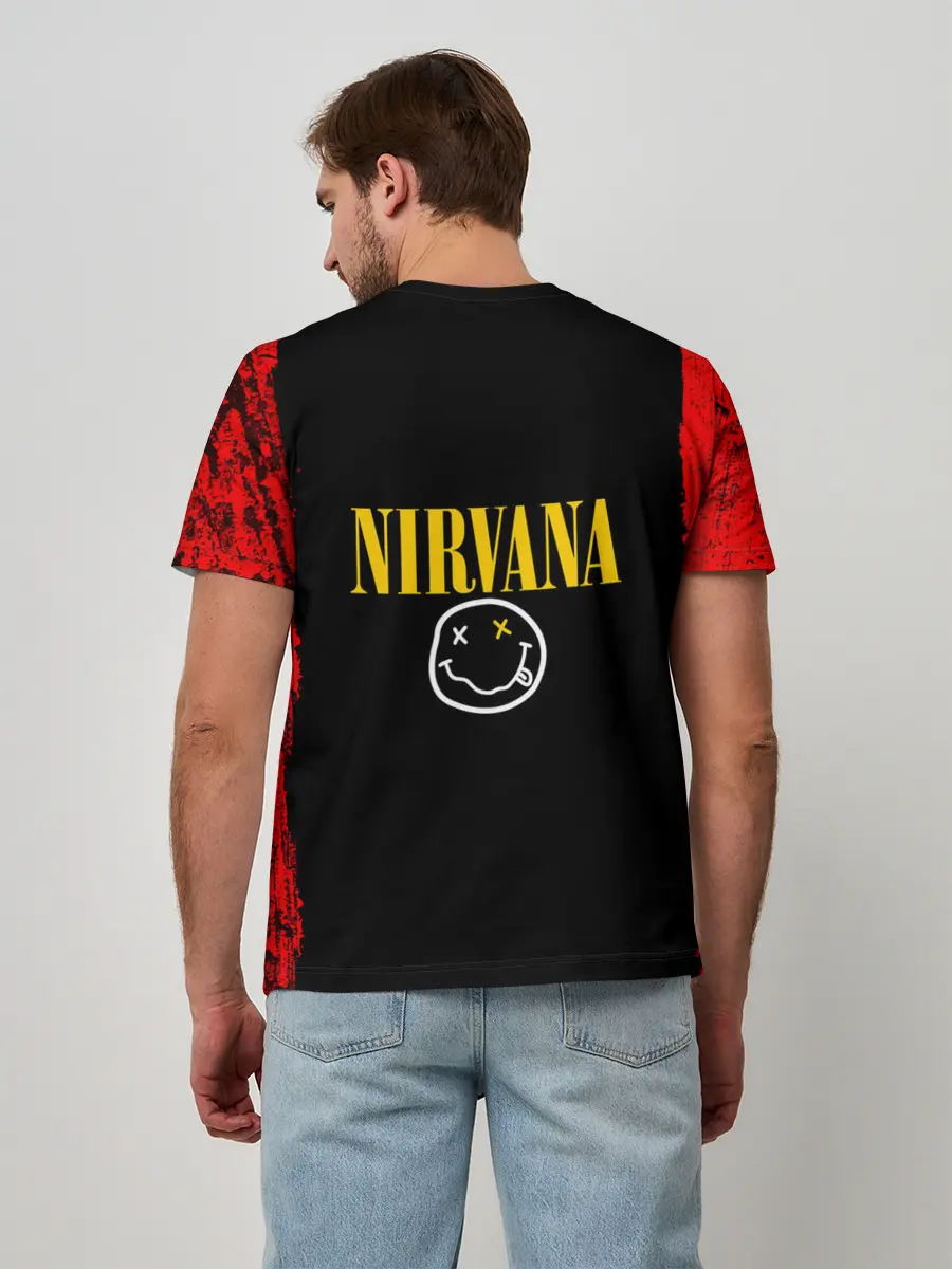 Мужская базовая футболка / КУРТ КОБЕЙН | НИРВАНА | ЛОГО