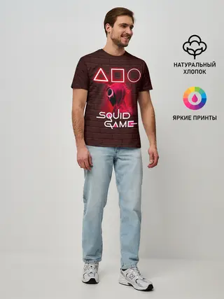 Мужская базовая футболка / SQUID GAME | ИГРА В КАЛЬМАРА СОТРУДНИК