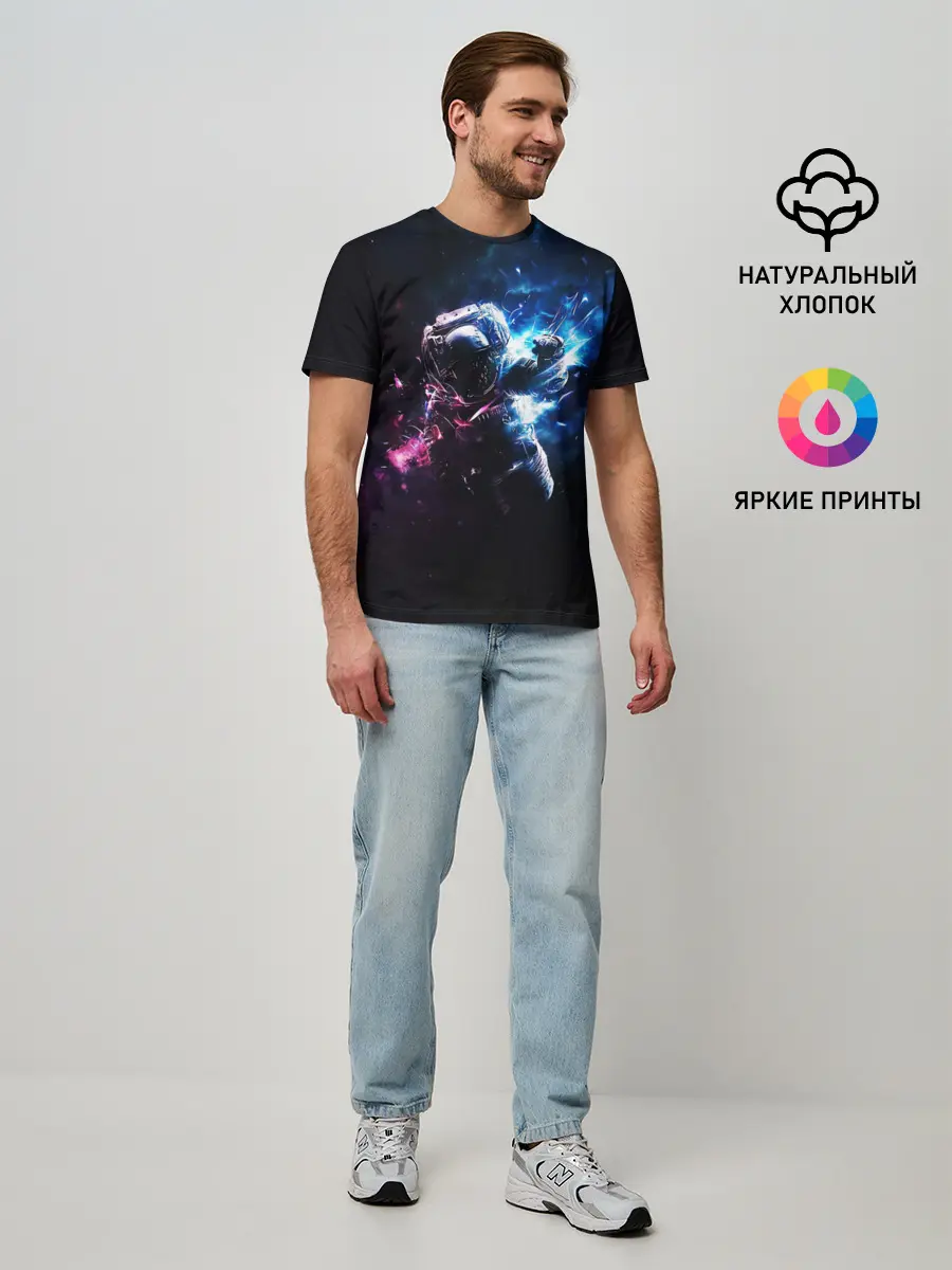Мужская базовая футболка / В космосе