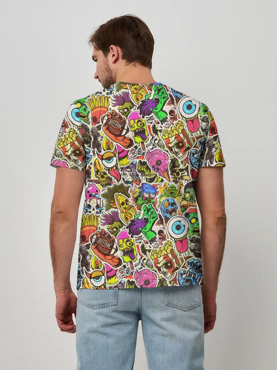 Мужская базовая футболка / Граффити монстров