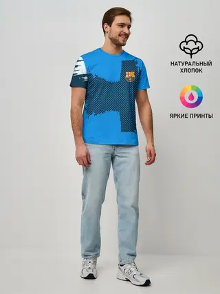 Мужская базовая футболка / BARCELONA SPORT BLUE