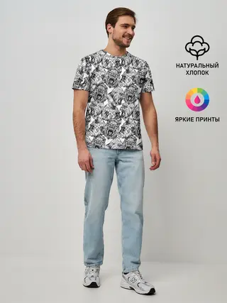 Мужская базовая футболка / Злые Гориллы - Паттерн
