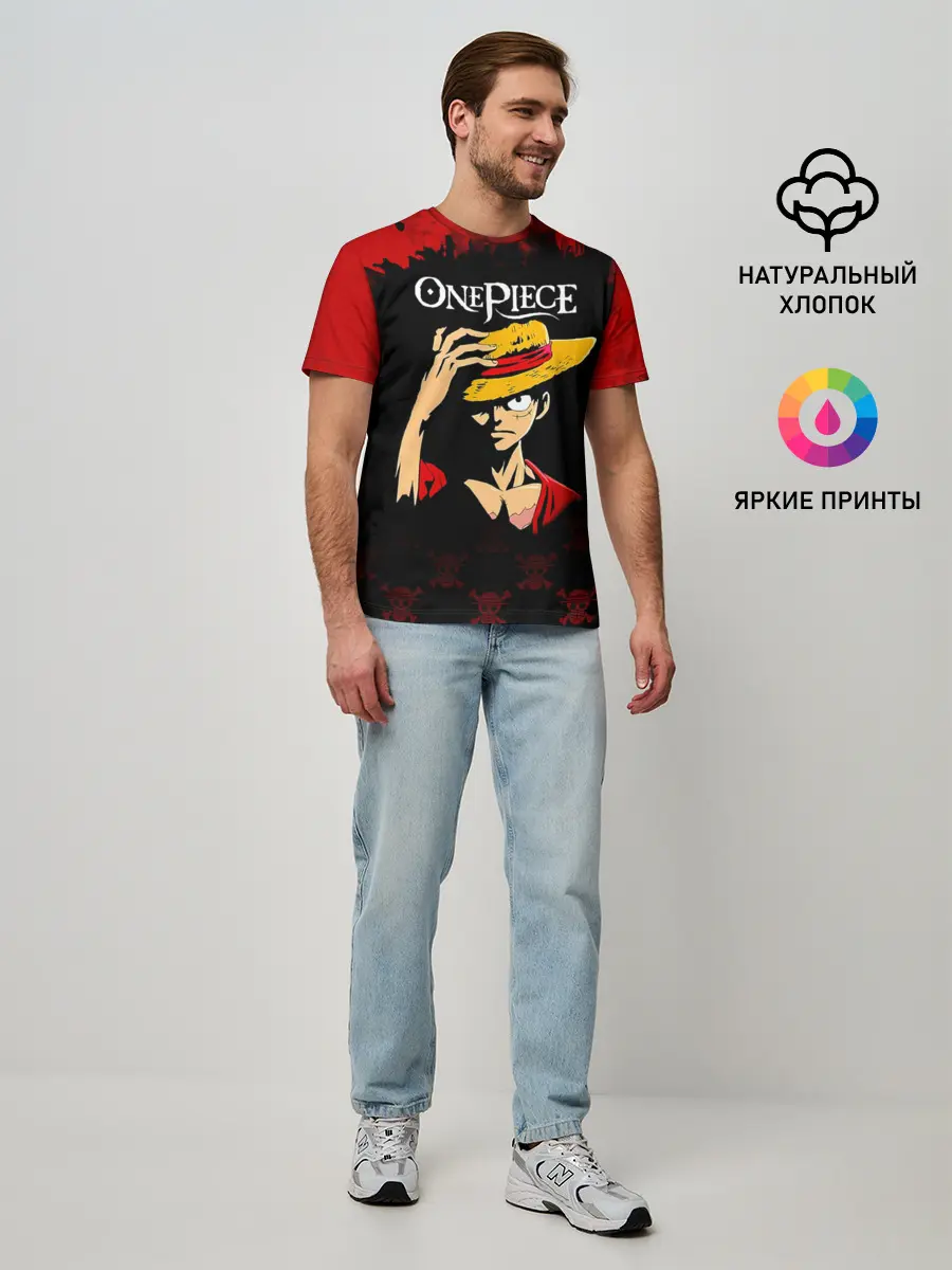Мужская базовая футболка / Луффи One Piece. Большой куш