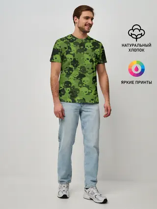 Мужская базовая футболка / Камуфляж Черепа | Текстура