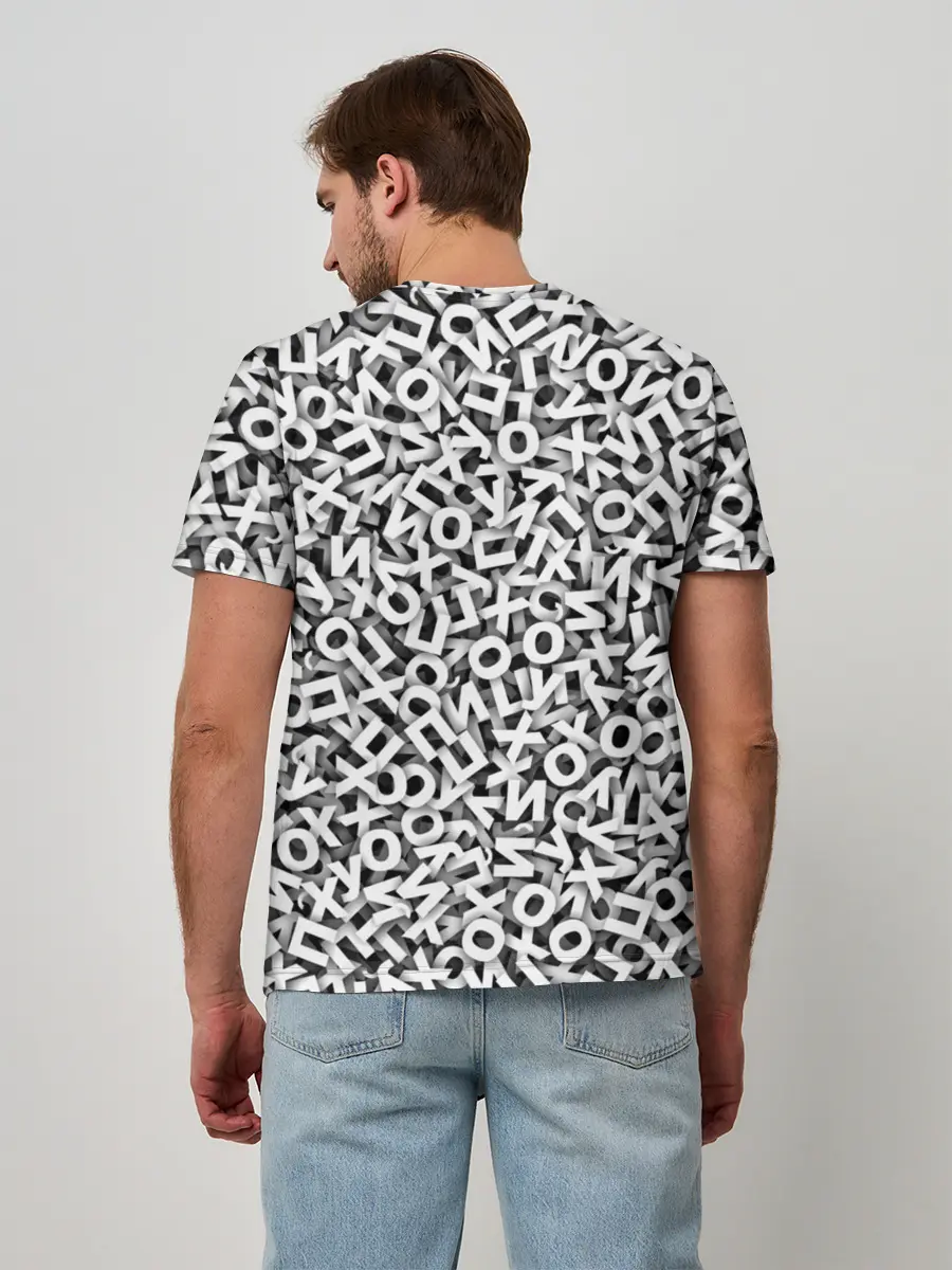 Мужская базовая футболка / буквы ЙУХОП