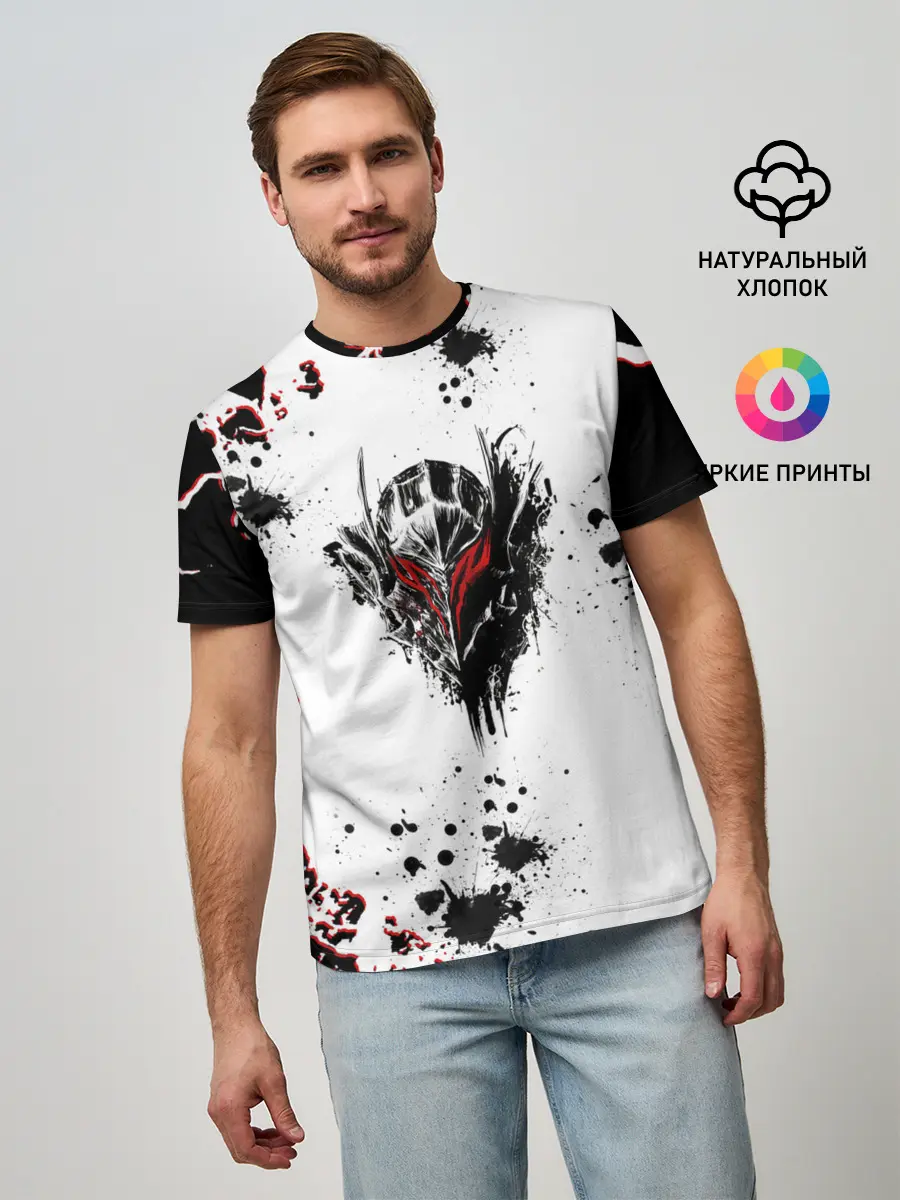 Мужская базовая футболка / Берсерк черная маска.