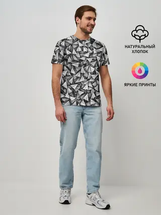 Мужская базовая футболка / Бумажные самолетики