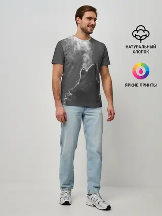 Мужская базовая футболка / Воющий волк