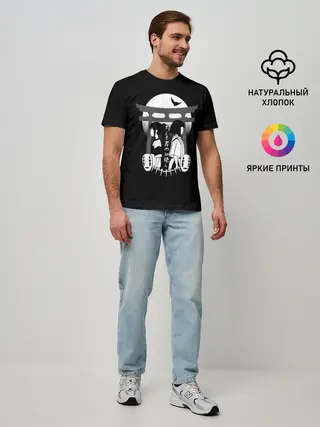 Мужская базовая футболка / Хаку и Тихиро, спина к спине