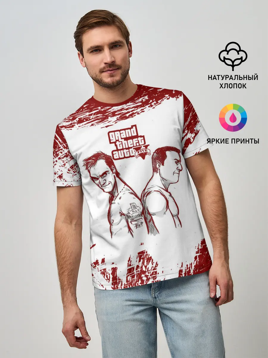 Мужская базовая футболка / Тревор vs Майкл | GTA 5