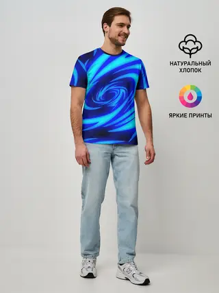 Мужская базовая футболка / ОГНЕННЫЕ ВОЛНЫ | FIRE STRIPES