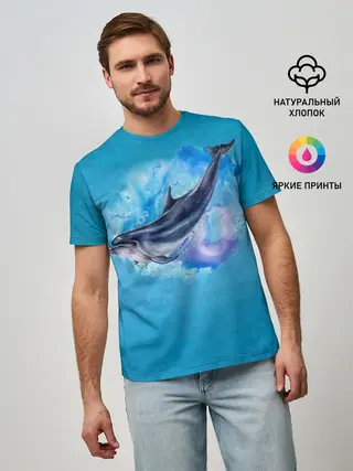 Мужская базовая футболка / Дельфин