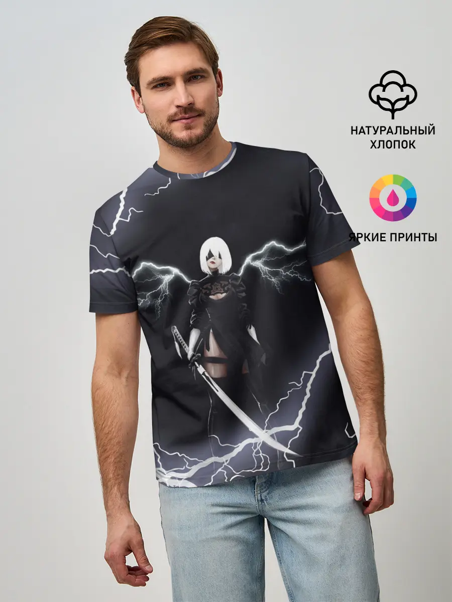 Мужская базовая футболка / Nier Automata | 2b Light