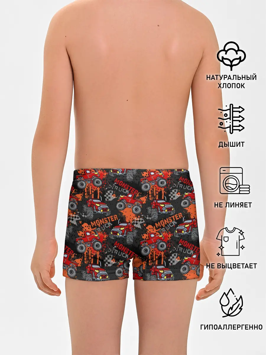 Трусы для мальчиков / MONSTER TRUCK RED