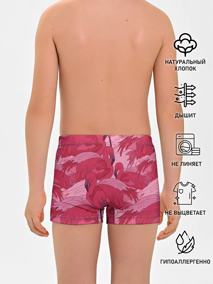 Трусы для мальчиков / розовые фламинго