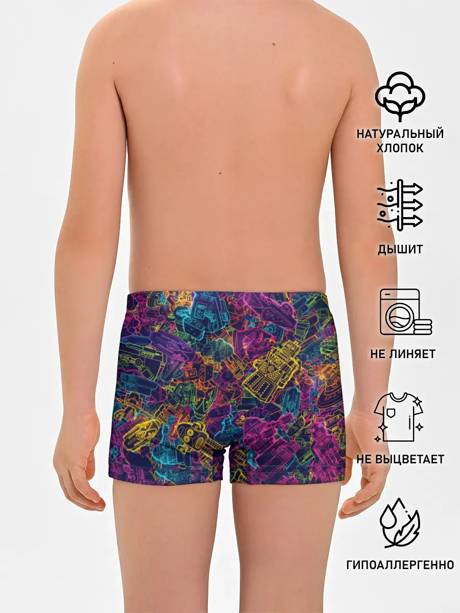 Трусы для мальчиков / Neon Robots
