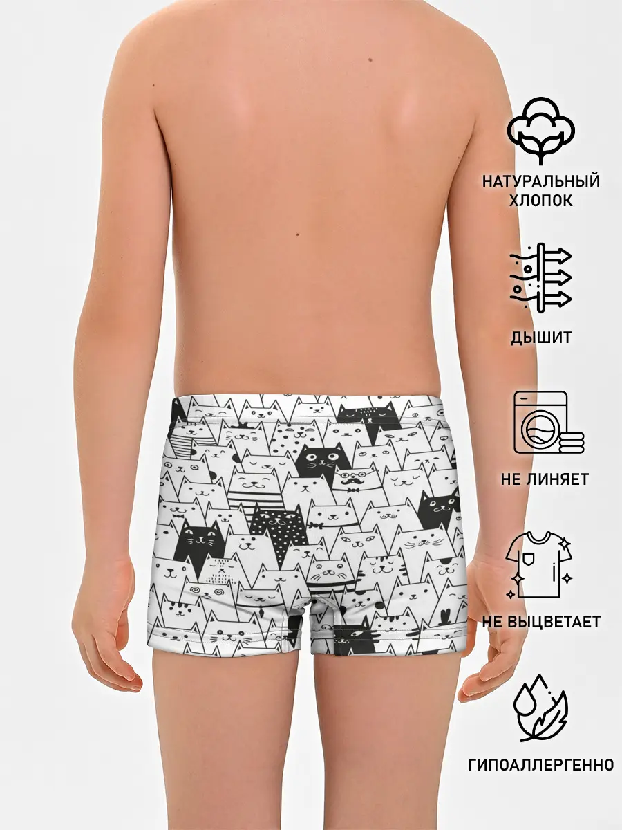 Трусы для мальчиков / КОТЫ WHITE
