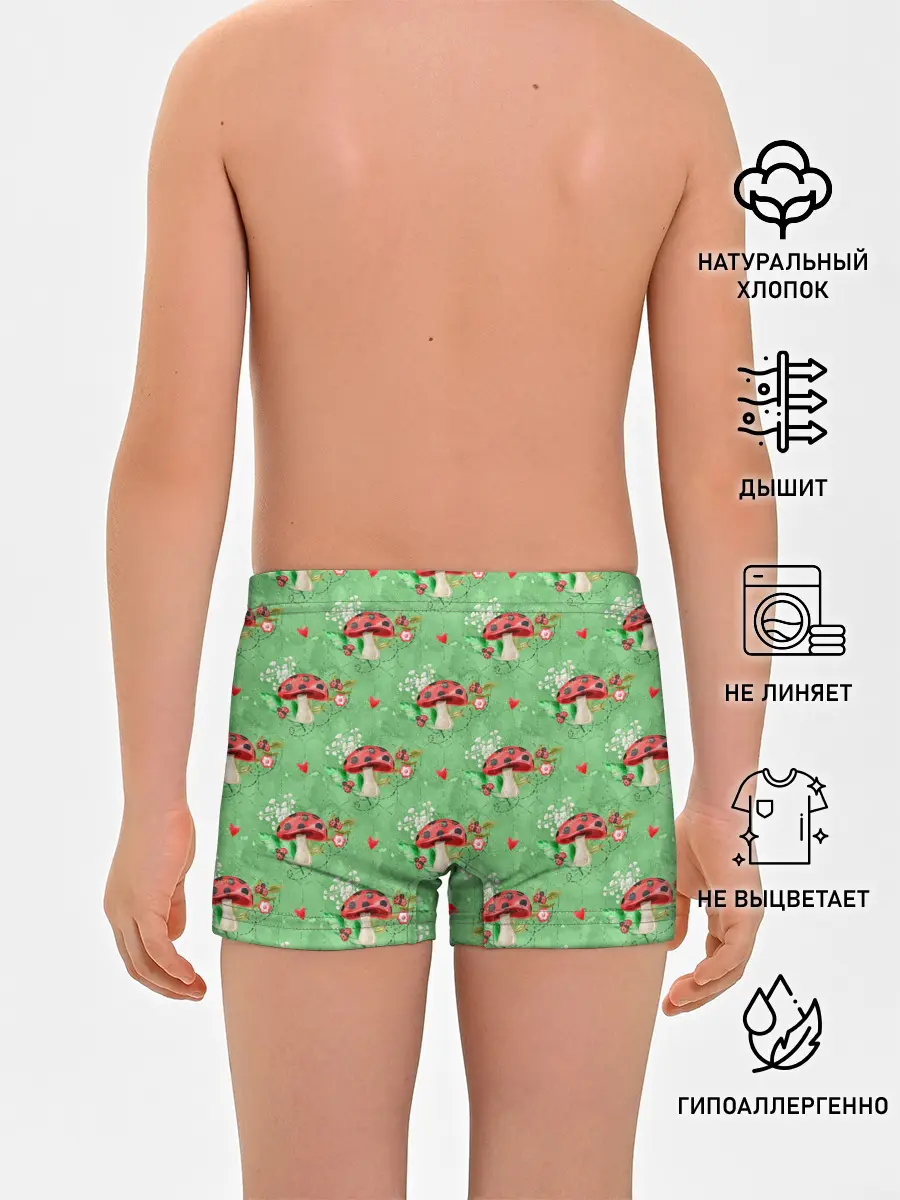 Трусы для мальчиков / Грибы Мухоморы паттерн