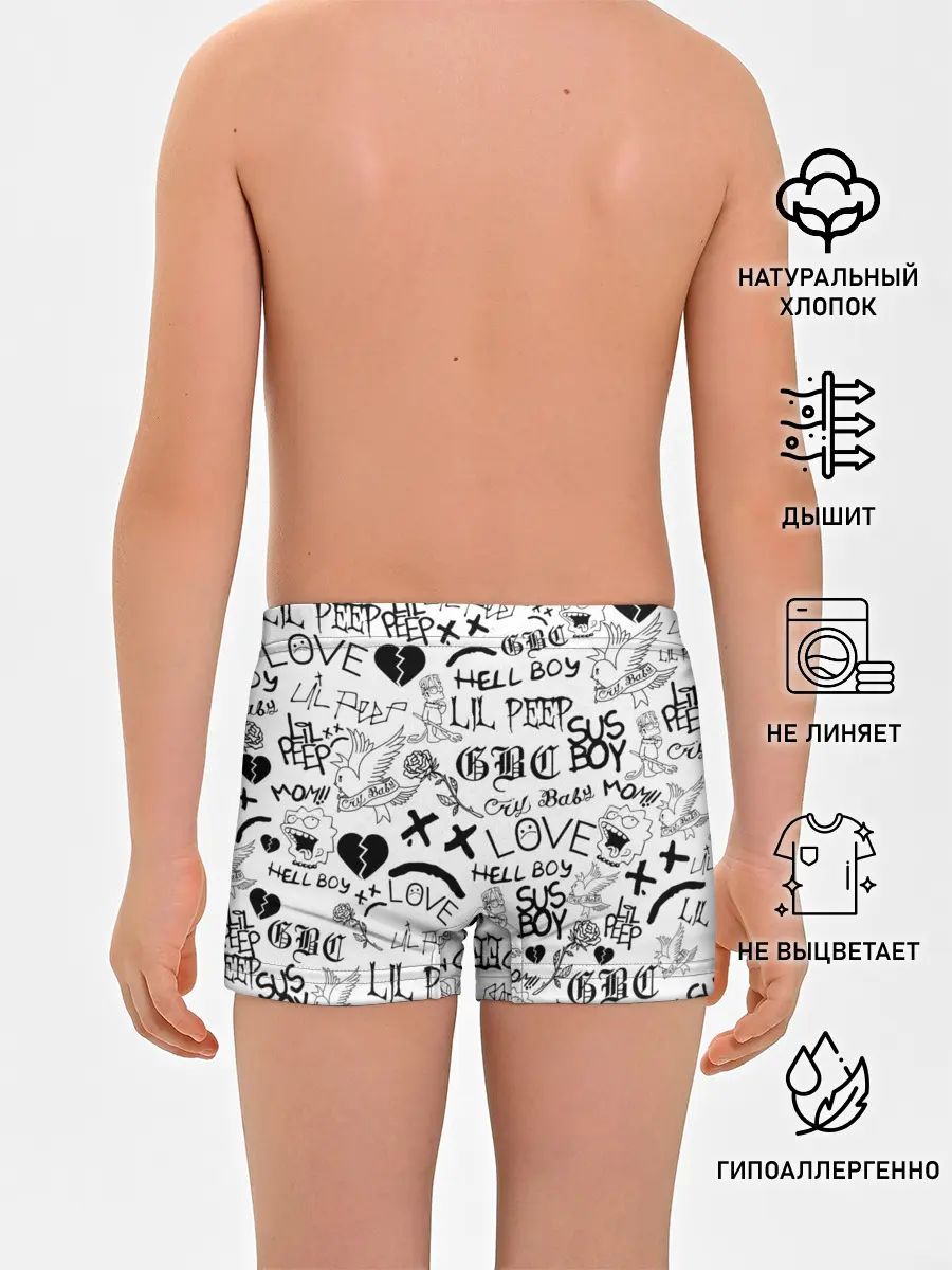 Трусы для мальчиков / LIL PEEP | ЛИЛ ПИП LOGOBOMBING