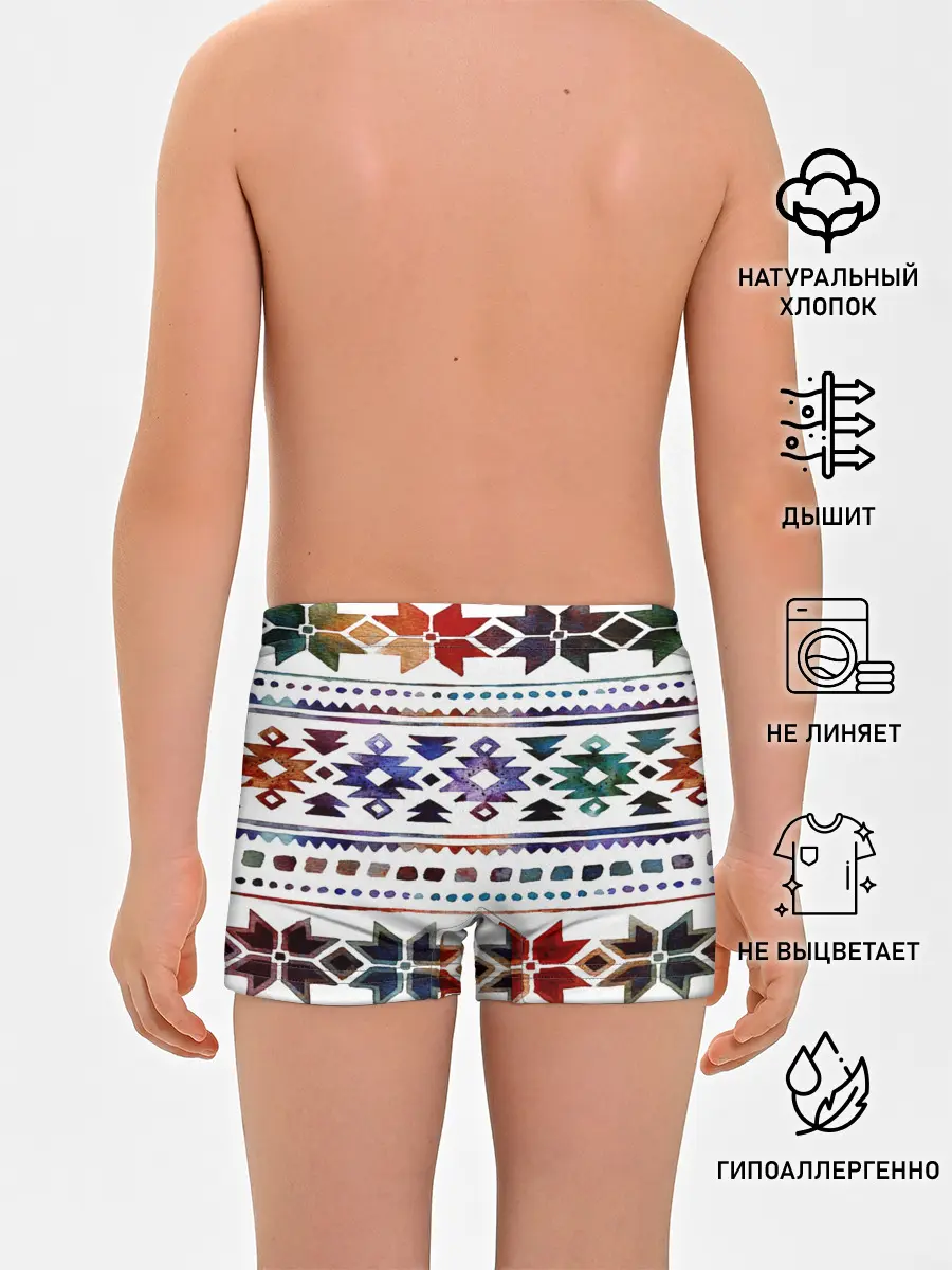 Трусы для мальчиков / Снежинки акварель