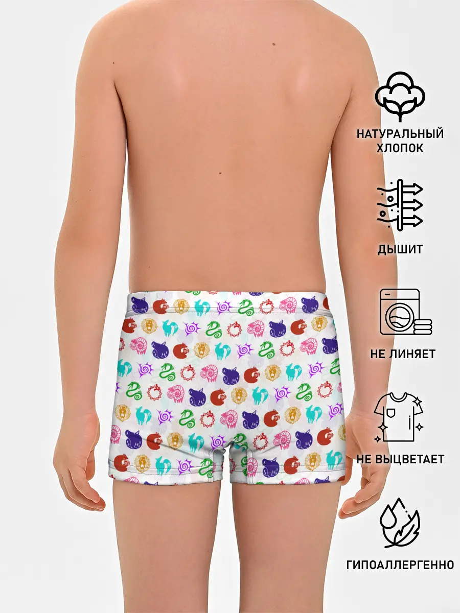 Трусы для мальчиков / 7 СМЕРТНЫХ ГРЕХОВ ЦВЕТНОЙ ПАТТЕРН СИМВОЛЫ